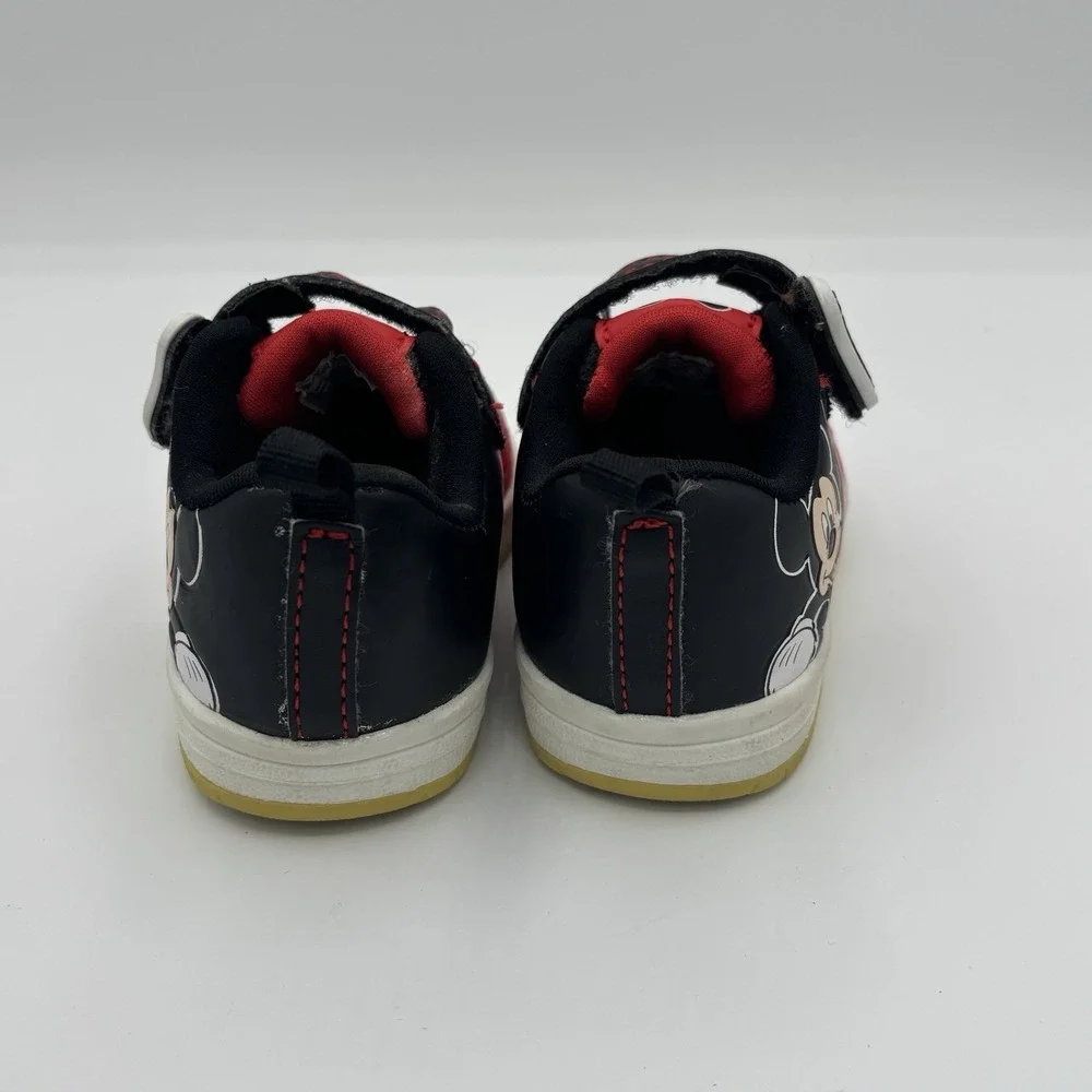 Mickey Mouse Red and‎ Black, Low Top Toddler Shoes Size3 With Adjustable Strap